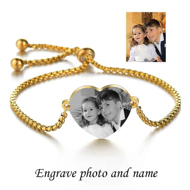 Mother's Day Gift Adjustable Customized Photo Bracelet-Engravingift