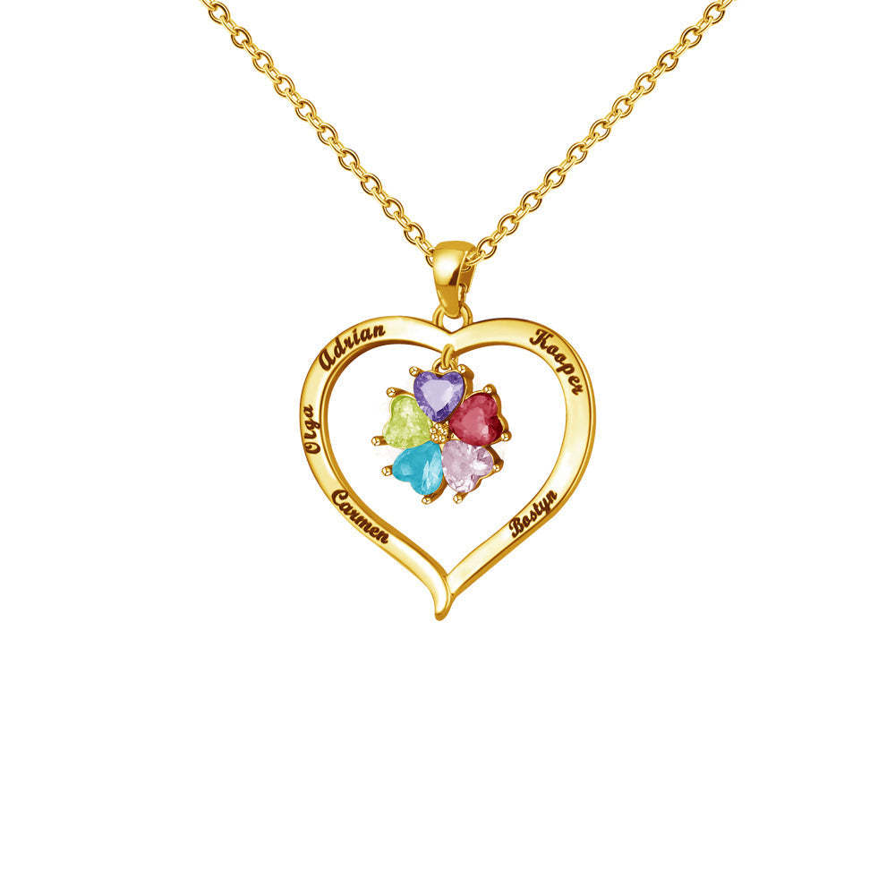 Mother's Day Gift Custom Diamond Heart Pendant Necklace-Engravingift