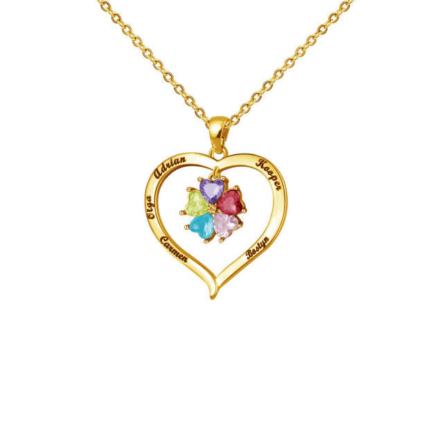 Mother's Day Gift Custom Diamond Heart Pendant Necklace-Engravingift