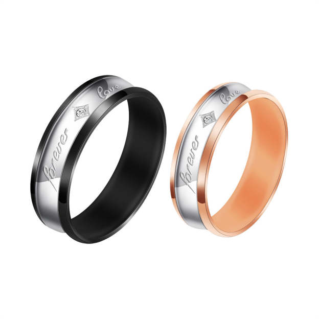 Valentine's Day Gift His & Hers Forever Love Heart Promise  Couples Wedding Ring