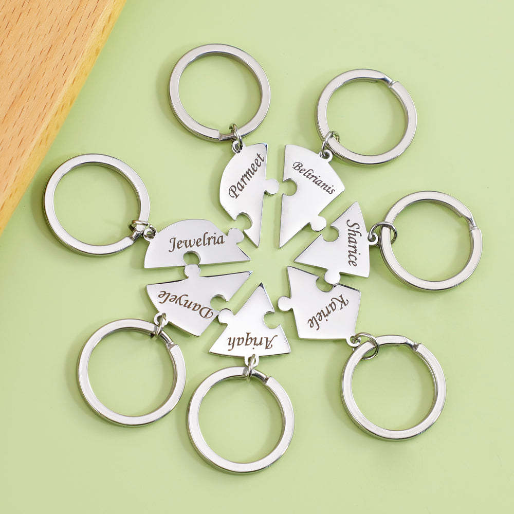 Christmas Gift Family/Sibling/BFF Gift Personalized Heart Puzzle Pieces Necklace or Keychain