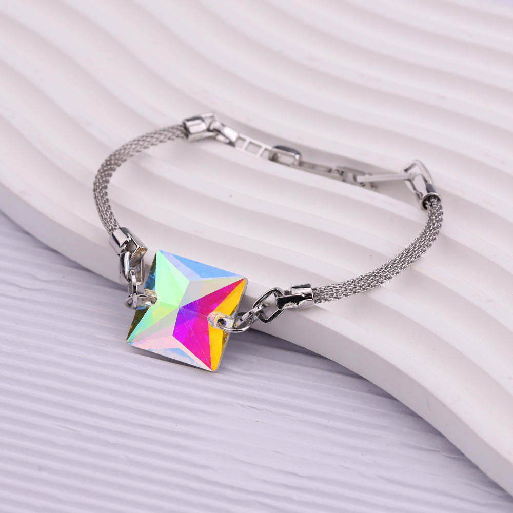Mother's Day Gift Rainbow Stone Adjustable Bracelet-Engravingift