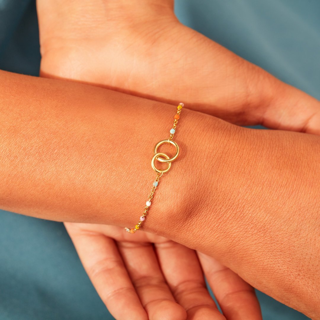 Mother's Day Gift Interlocking Circle Ring Bracelet-For Sisters or Friendship Bracelet-Engravingift
