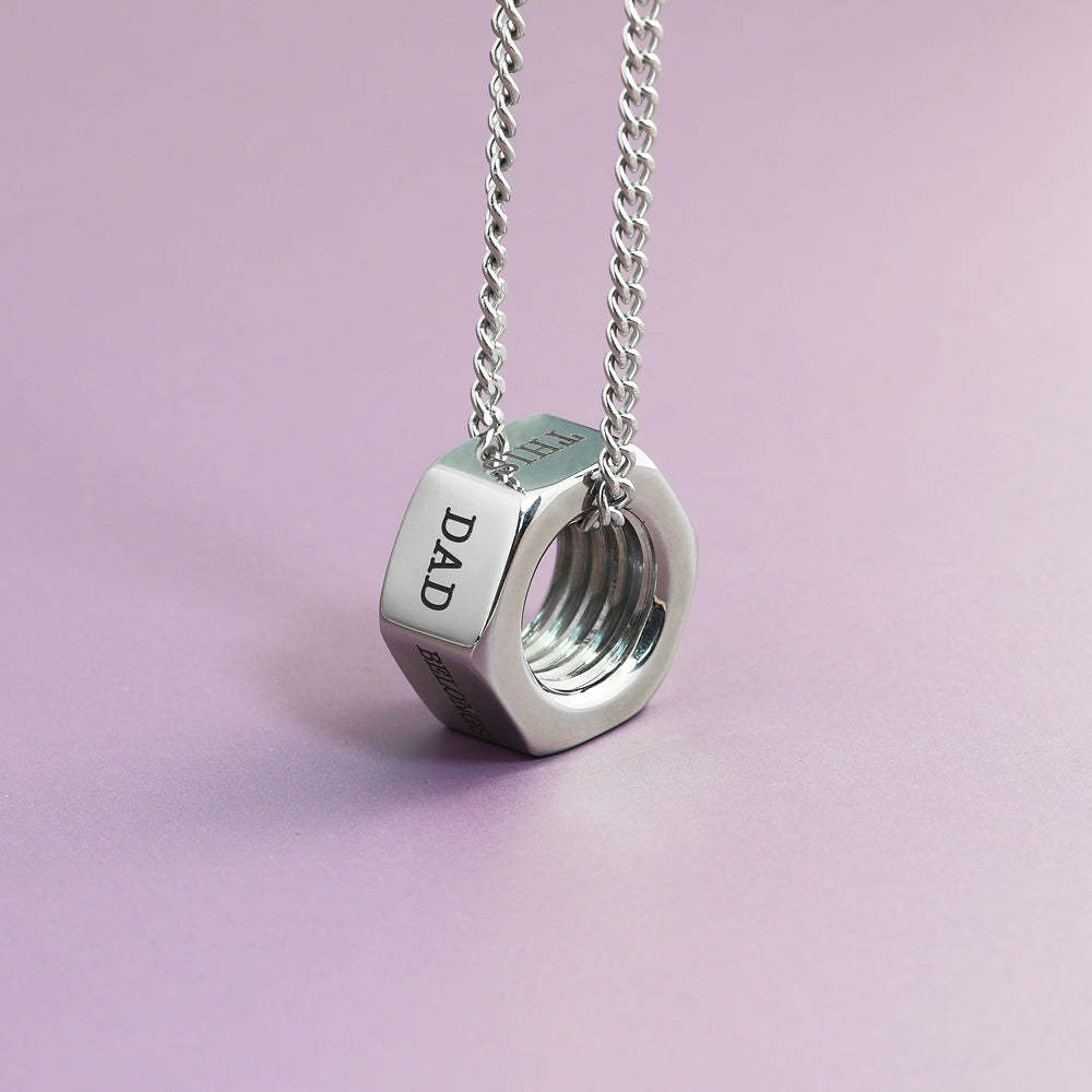 Father's Day Gift Personalized Screw cap Bead Pendant Necklace-Engravingift