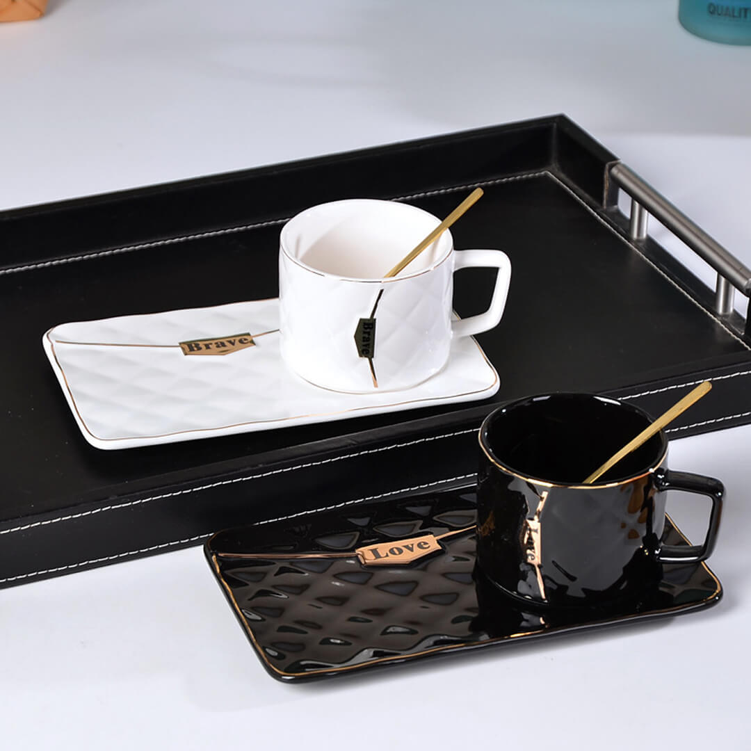 Mother's Day Gift Handbag-Shaped Creative Mug With Saucer & Spoon-Engravingift