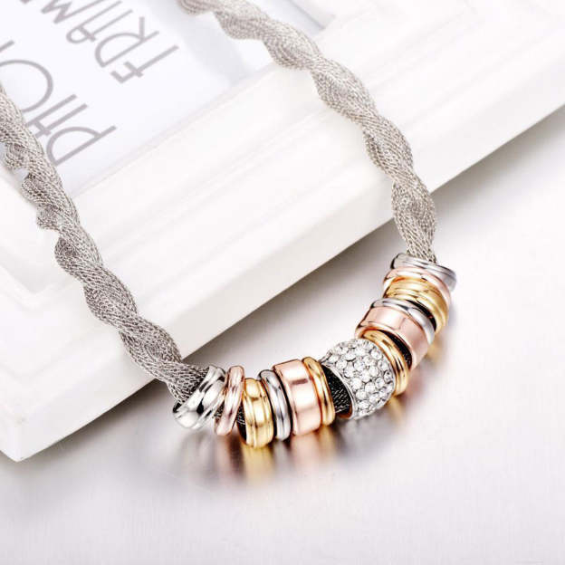 Mother's Day Gift Entwined Silver Metal Bracelet Necklace Bundle Offer-Engravingift