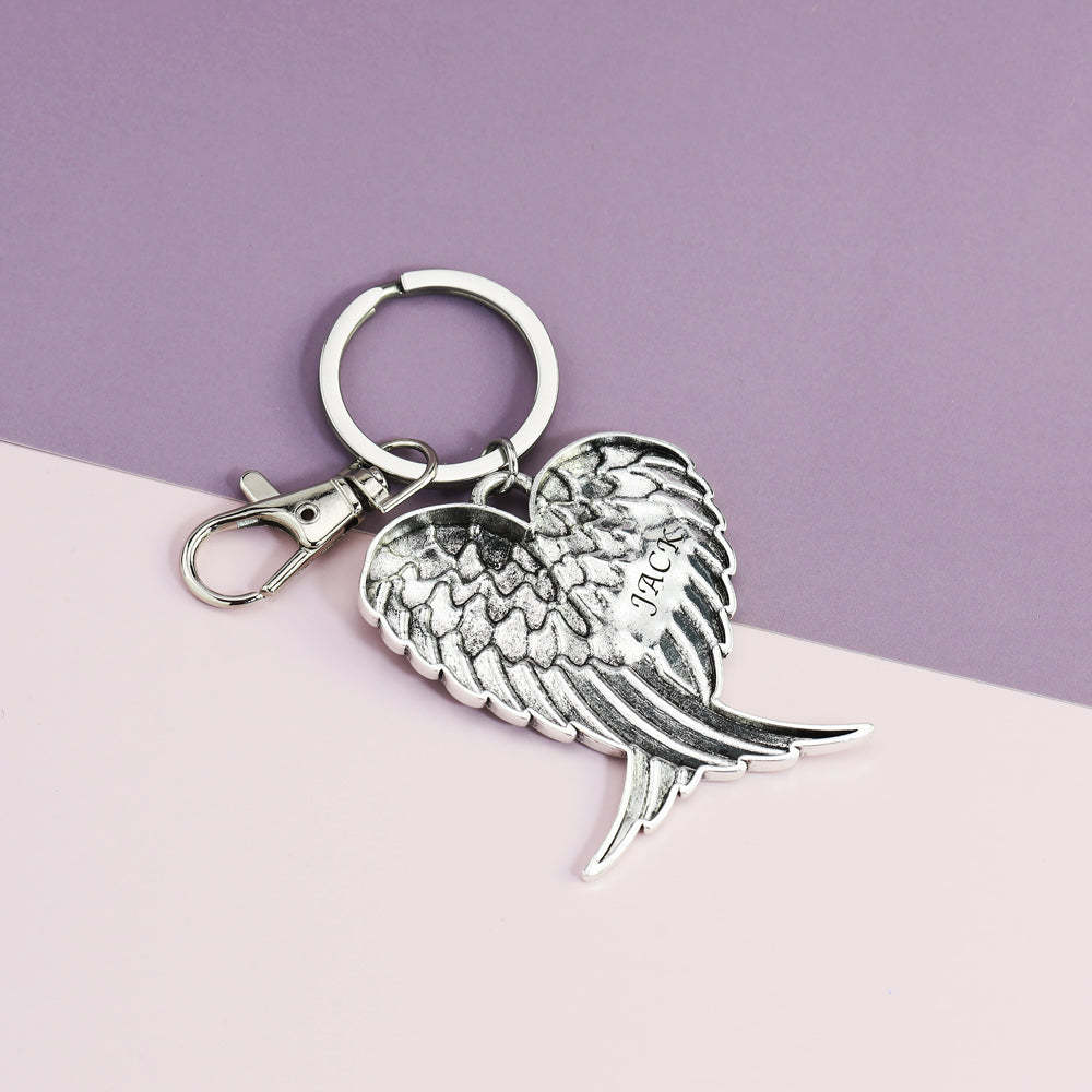 Mother's Day Gift Personalized custom wing keychain-Engravingift