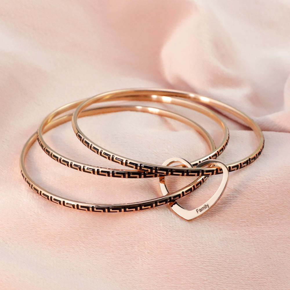 Mother's Day Gift Zigzag Heart Bracelet-Engravingift