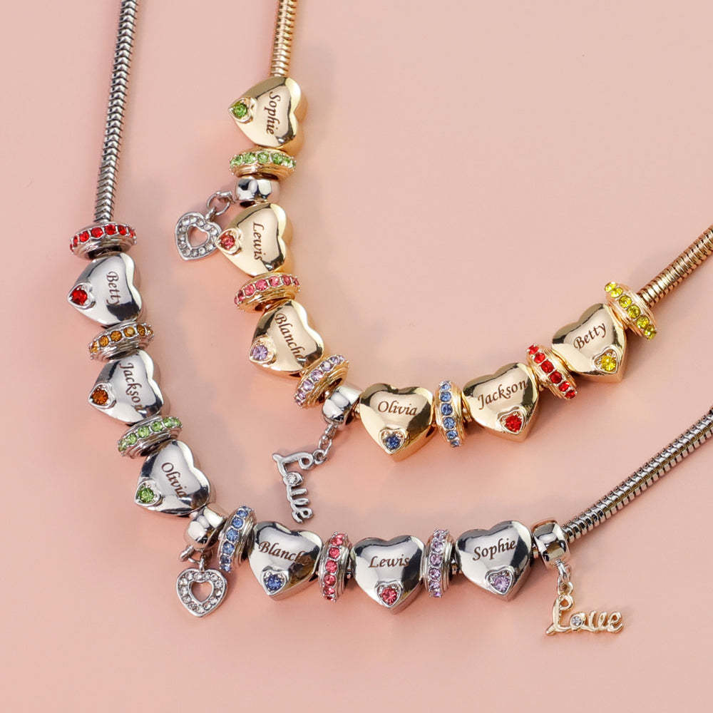 Christmas Gift Forever In A Mother's Heart Personalized Birthstone Bracelet