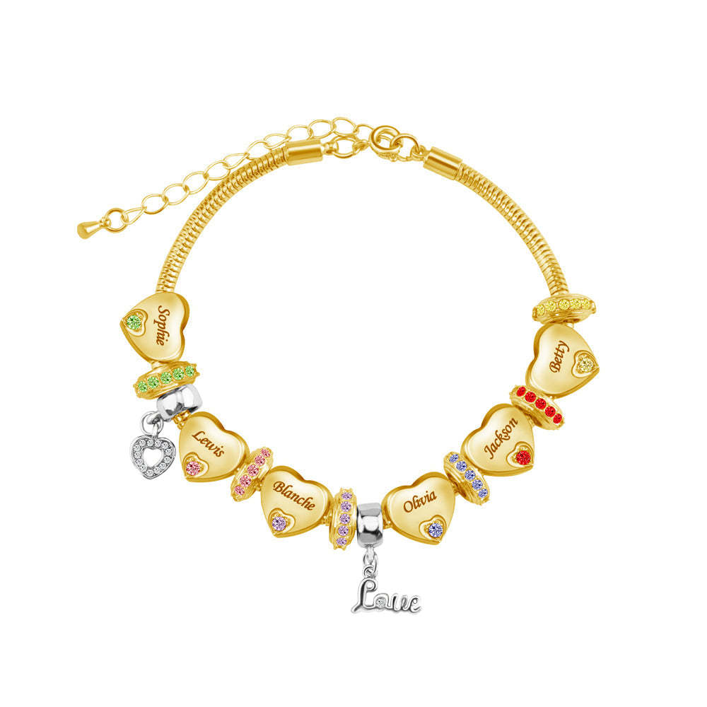 Christmas Gift Forever In A Mother's Heart Personalized Birthstone Bracelet