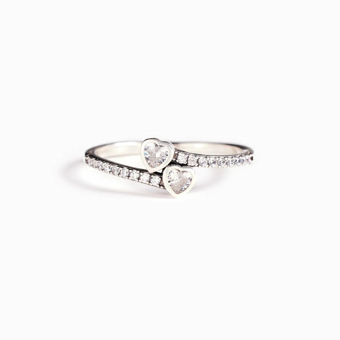 Mother's Day Gift To My Mom Double Heart Ring "Thank You for Being My Mom"-Engravingift