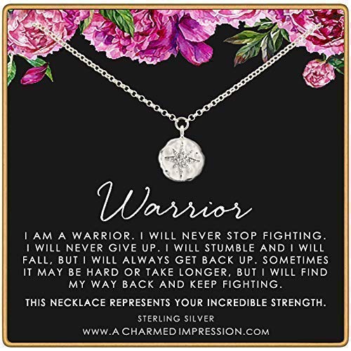 Mother's Day Gift Warrior Necklace • Addiction Recovery • Survivor Gift Polaris North Star Pendant-Engravingift