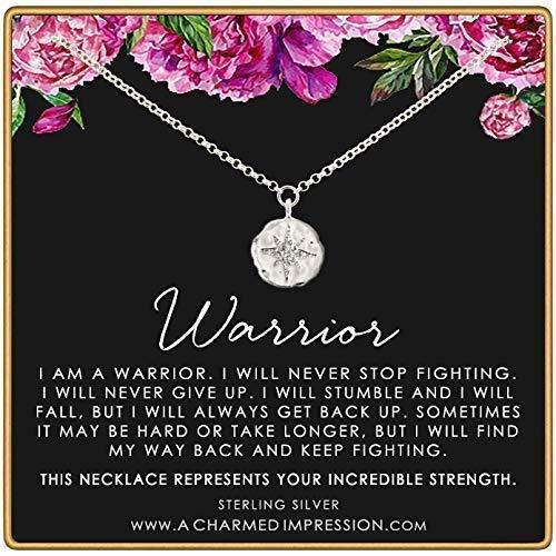 Mother's Day Gift Warrior Necklace • Addiction Recovery • Survivor Gift Polaris North Star Pendant-Engravingift
