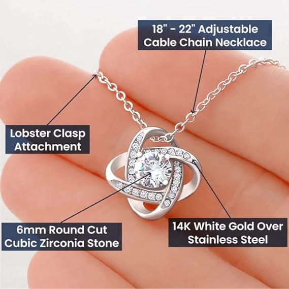 Mother's Day Gift Daughter Gifts From Dad - To My Daughter Necklace From Dad Believe In Yourself Love Knot Necklace-Engravingift