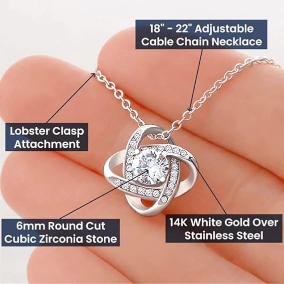 Mother's Day Gift Daughter Gifts From Dad - To My Daughter Necklace From Dad Believe In Yourself Love Knot Necklace-Engravingift