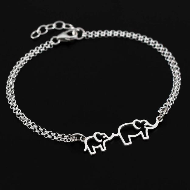 Mother's Day Gift A Charmed Impression Mother & Daughter Bracelet Elephant Bracelet-Engravingift