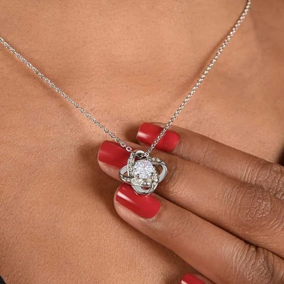 Mother's Day Gift Daughter Gifts From Dad - To My Daughter Necklace From Dad Believe In Yourself Love Knot Necklace-Engravingift