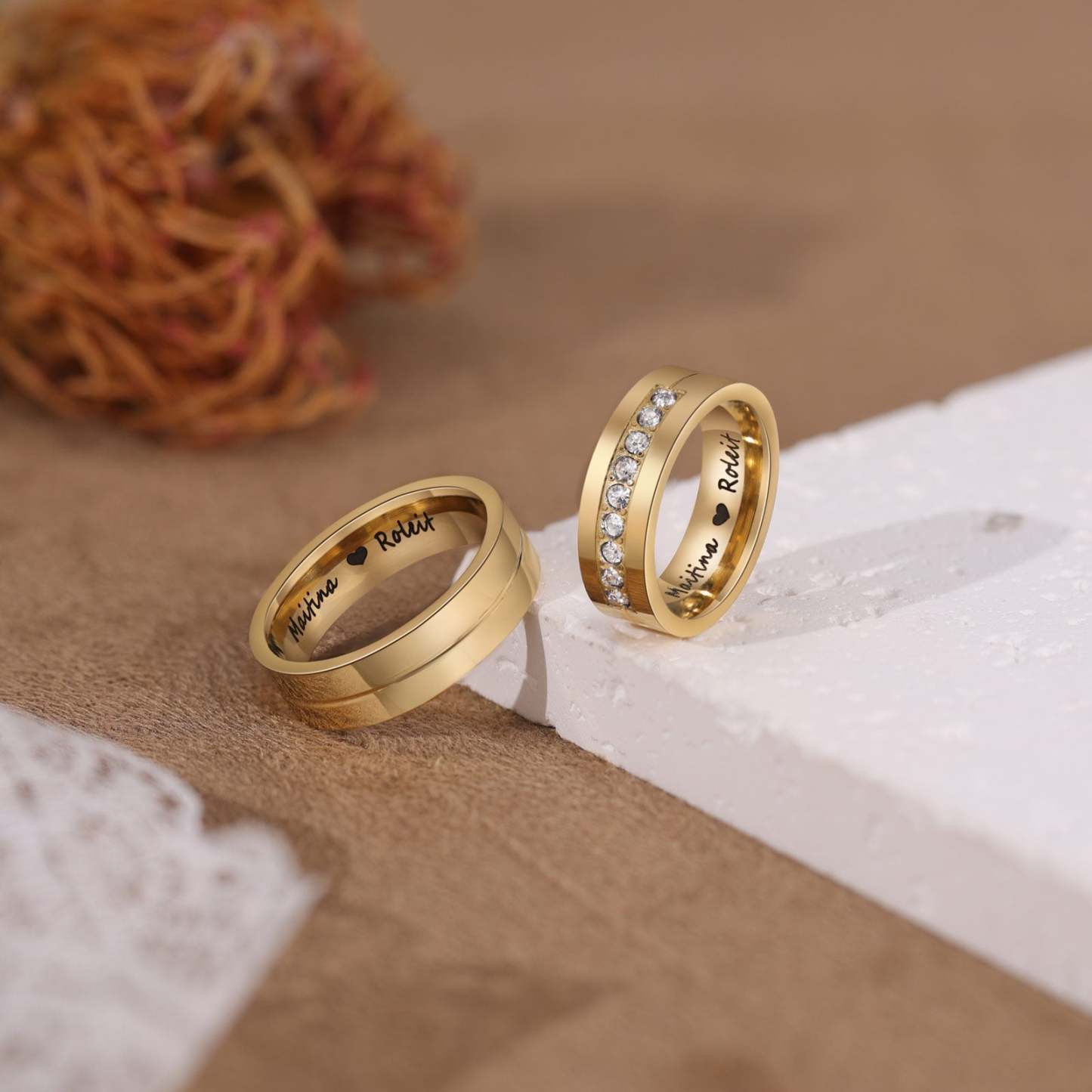Mother's Day Gift Couple Ring Personalized Love Matching Rings Gift for Couple Friends BBF-Engravingift