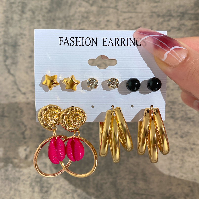 Mother's Day Gift Hot Sale Gold Geometric Pearl Earrings-Engravingift
