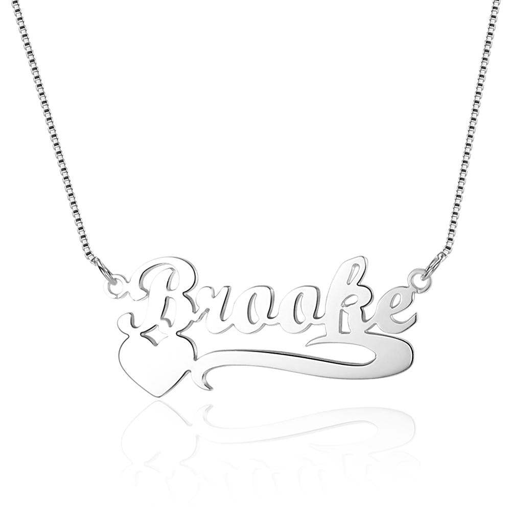 Mother's Day Gift Custom Name Necklace with Heart Cute Personalized Name Chain Rose Gold Unique Gift For Her-Engravingift