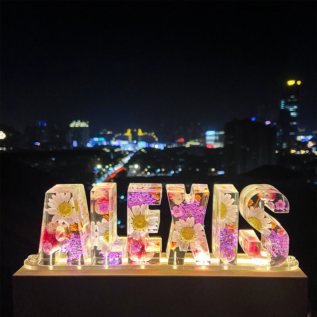 Mother's Day Gift Custom Resin Letter Lamp - HANDMADE-Engravingift
