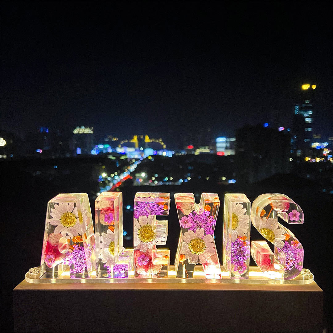 Mother's Day Gift Custom Resin Letter Lamp - HANDMADE-Engravingift