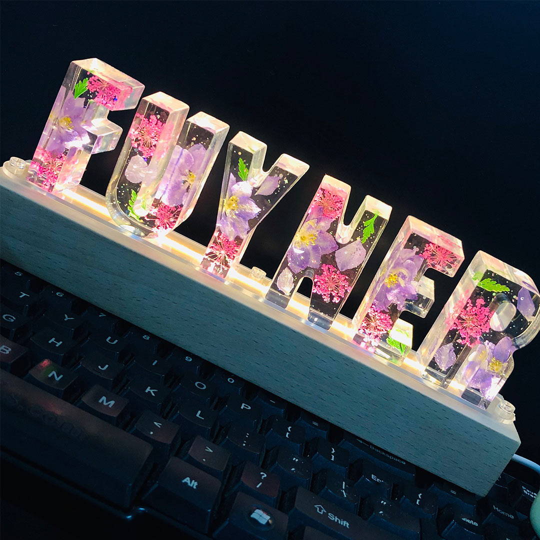 Mother's Day Gift Custom Resin Letter Lamp - HANDMADE-Engravingift