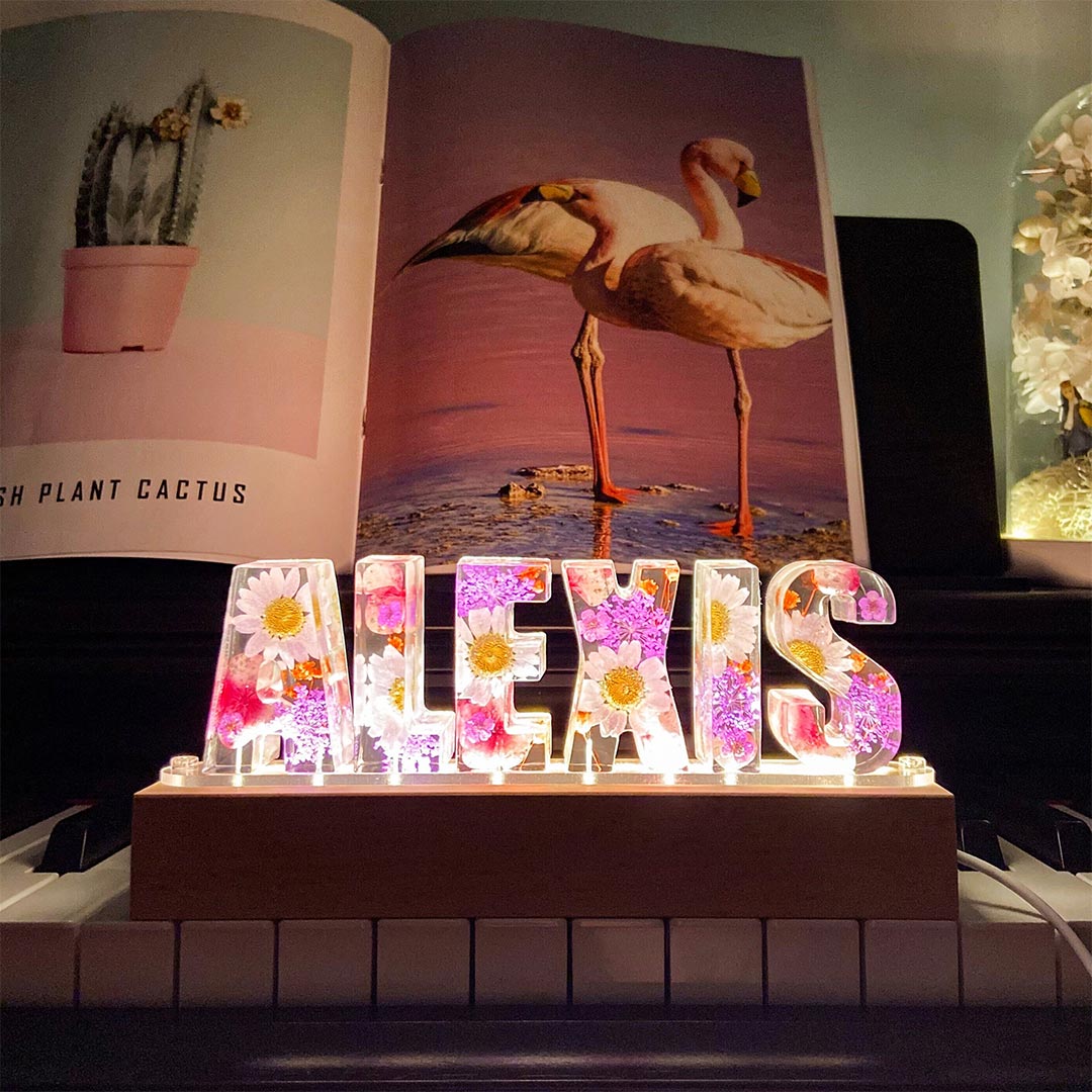 Mother's Day Gift Custom Resin Letter Lamp - HANDMADE-Engravingift
