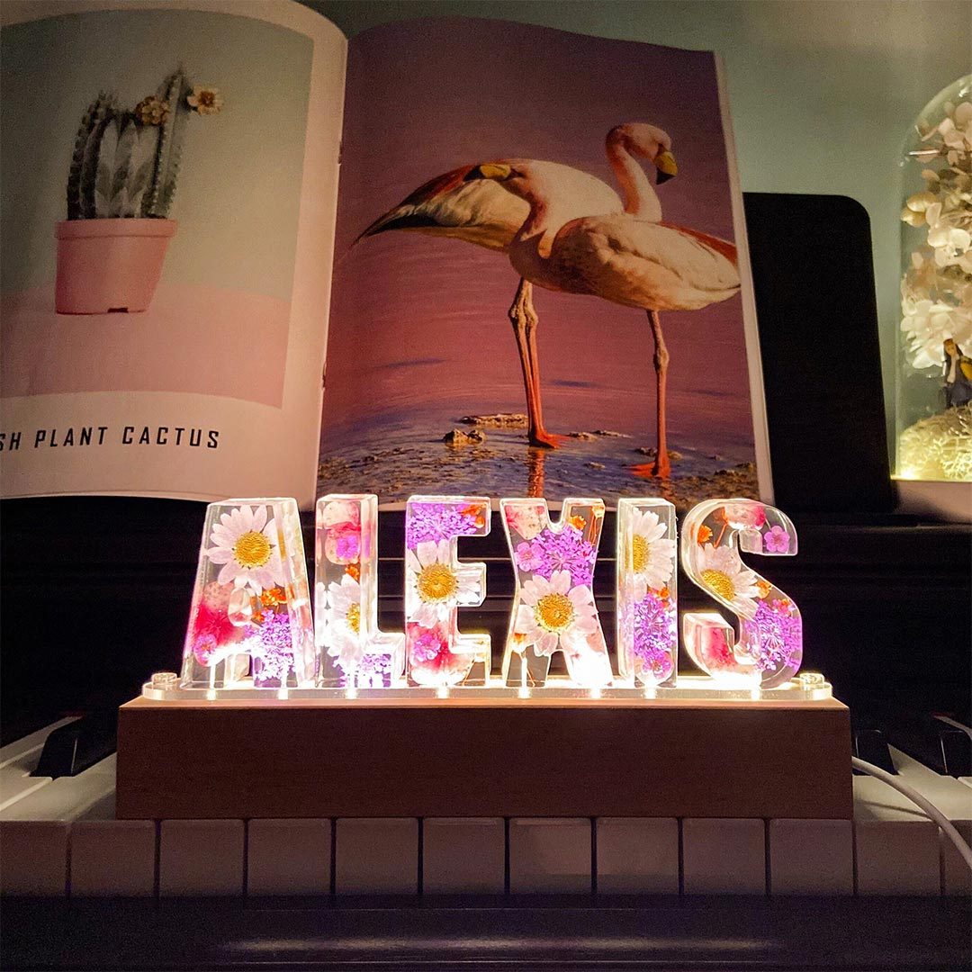 Mother's Day Gift Custom Resin Letter Lamp - HANDMADE-Engravingift