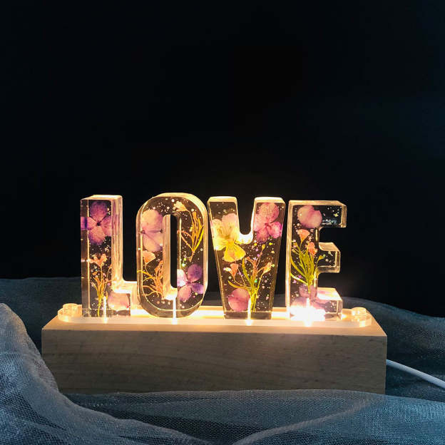 Mother's Day Gift Custom Resin Letter Lamp - HANDMADE-Engravingift