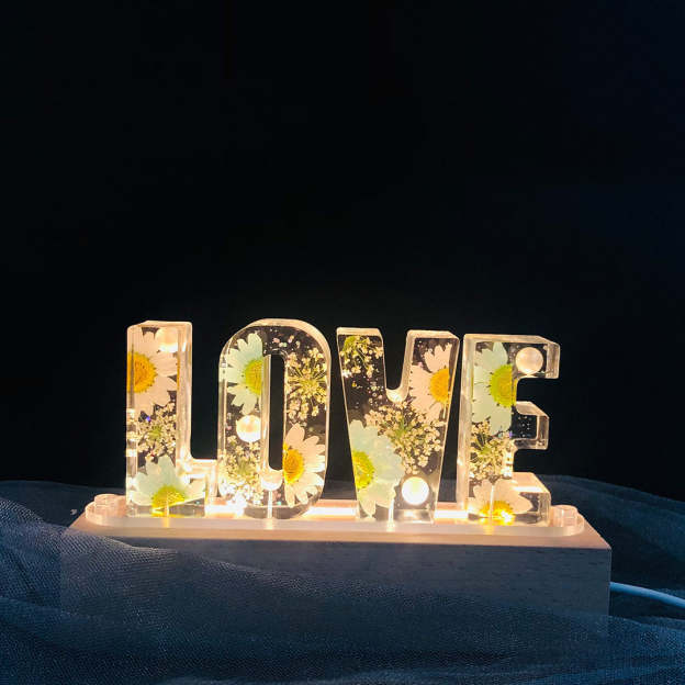 Mother's Day Gift Custom Resin Letter Lamp - HANDMADE-Engravingift