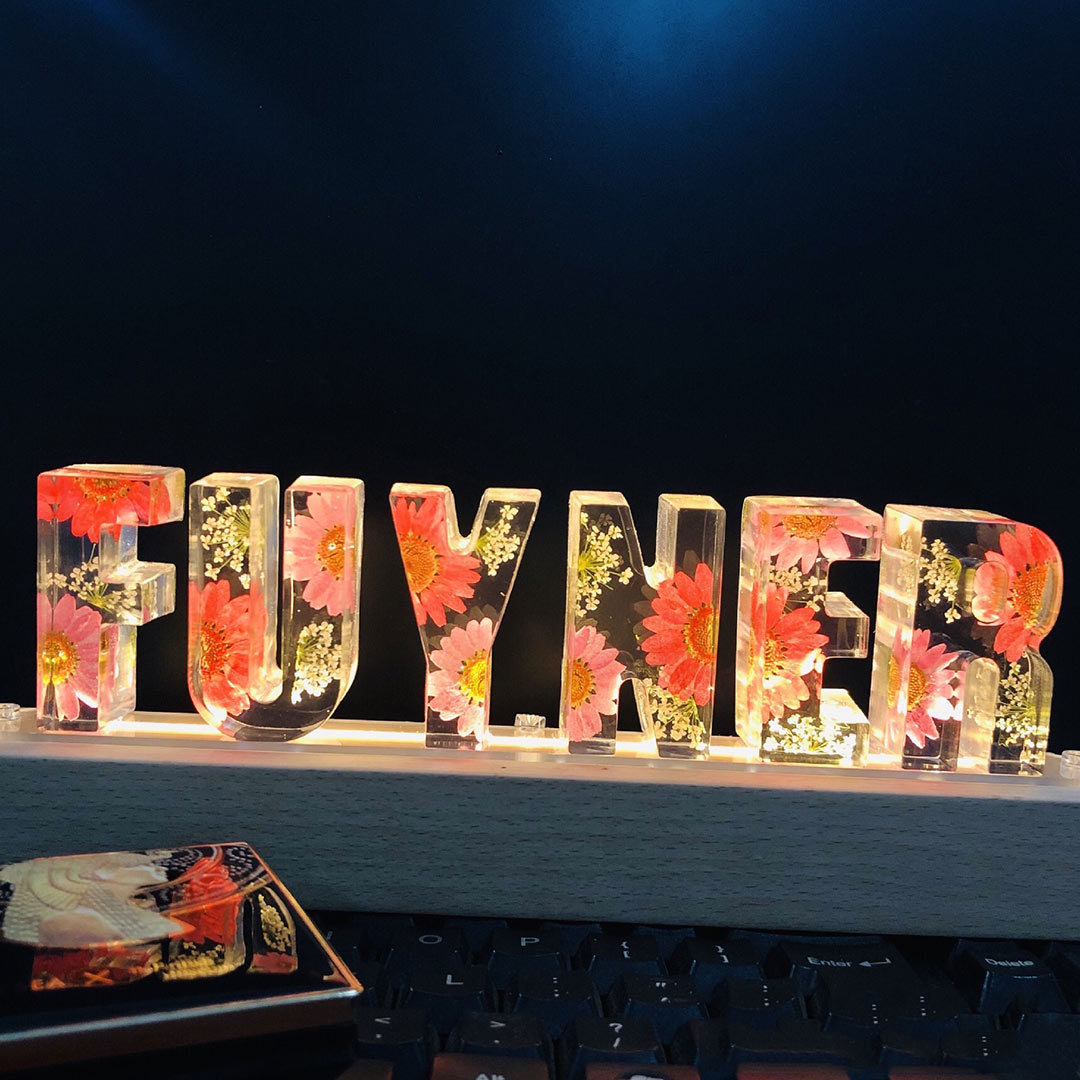 Mother's Day Gift Custom Resin Letter Lamp - HANDMADE-Engravingift