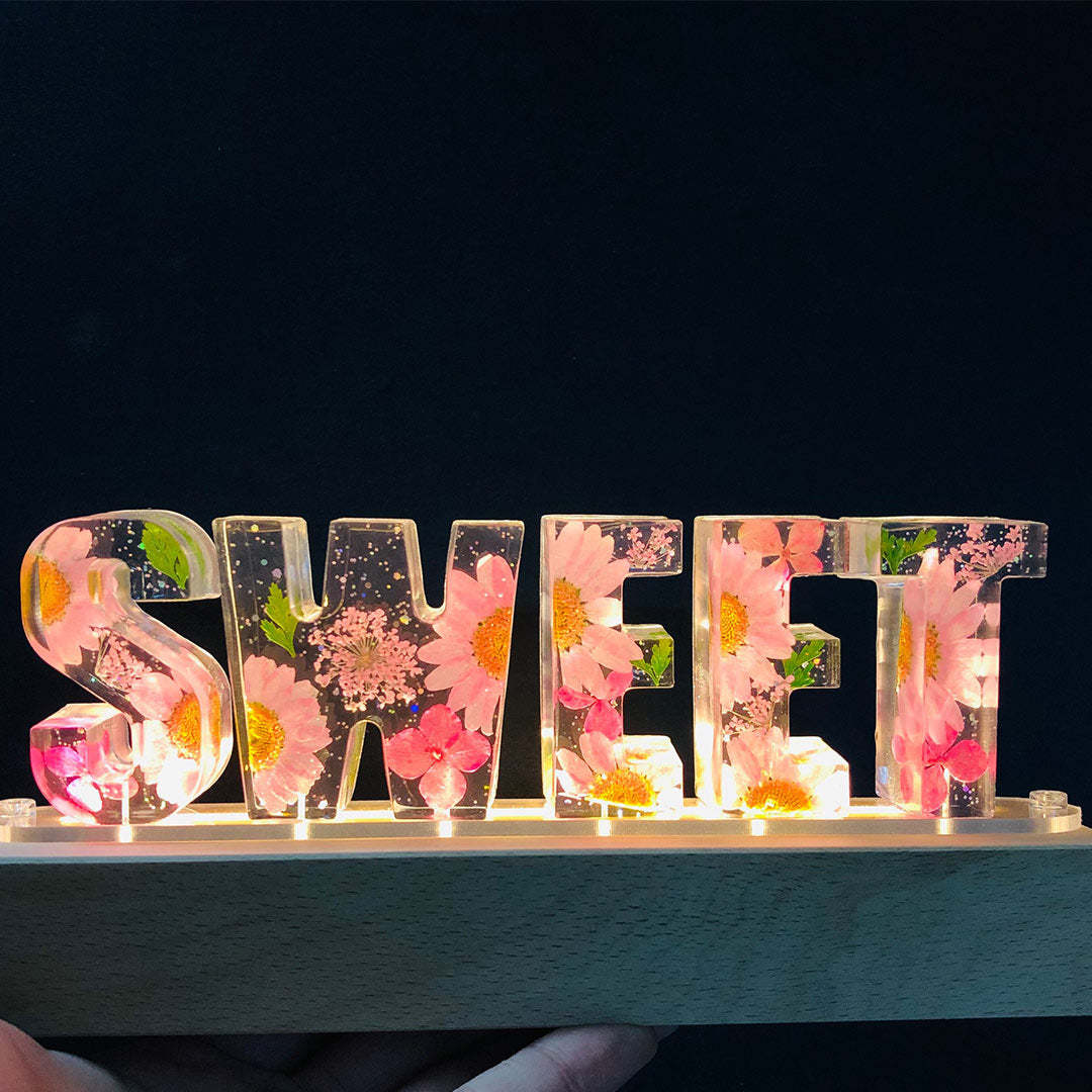 Mother's Day Gift Custom Resin Letter Lamp - HANDMADE-Engravingift