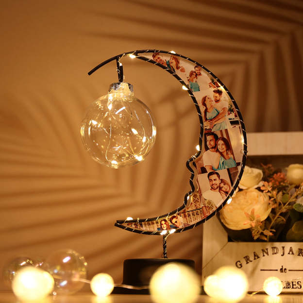 Valentine's Day Gift  Personalized 6 Photo Moon Lamp Romantic Night Light for Couple