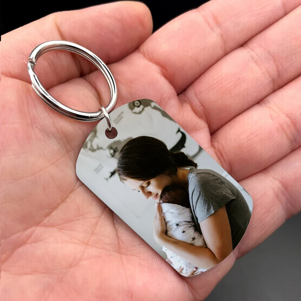 Mother's Day Gift Personalized Photo Keychain For Mother - FOREVER IN YOUR HEART