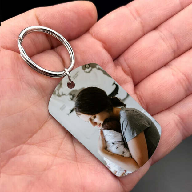 Mother's Day Gift Personalized Photo Keychain For Mother - FOREVER IN YOUR HEART