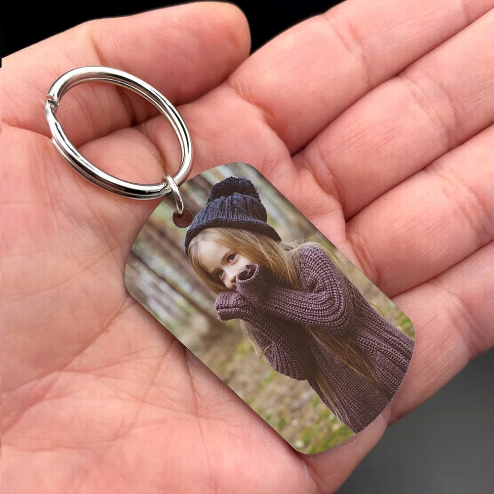 Mother's Day Gift To My Bass Daughter Personalized Photo Keychain- I Am The Storm
