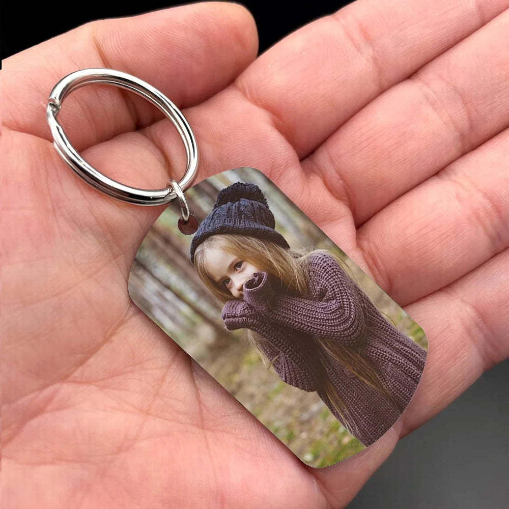 Mother's Day Gift To My Bass Daughter Personalized Photo Keychain- I Am The Storm
