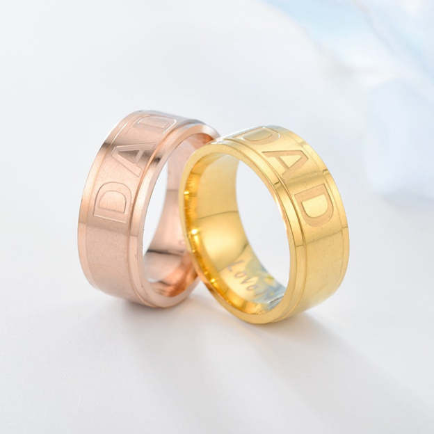 Christmas Gift Love You Dad Titanium Steel Ring Christmas Gift-Engravingift