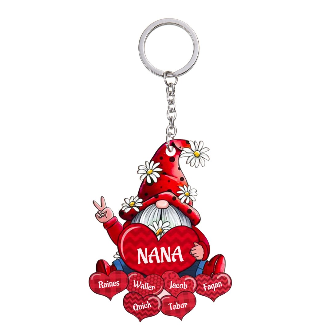 Christmas Gift Cartoon Personalized Family Names Keychain-Engravingift