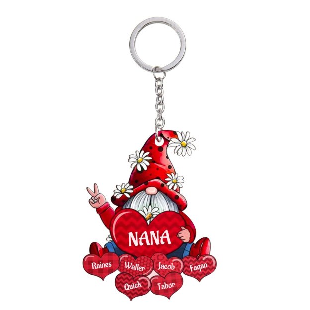 Christmas Gift Cartoon Personalized Family Names Keychain-Engravingift