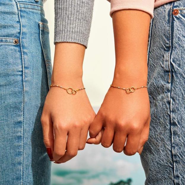 Mother's Day Gift Interlocking Circle Ring Bracelet-For Sisters or Friendship Bracelet-Engravingift