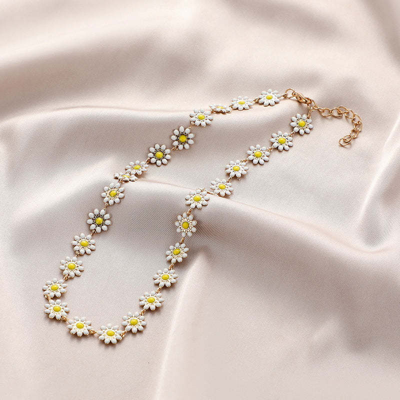 Mother's Day Gift Bohemia Daisy Necklace Summer Beach Party Necklace for Women Girls-Engravingift