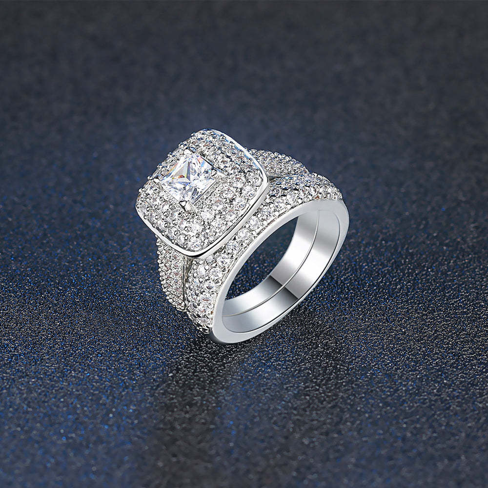 Mother's Day Gift Vintage Diamond Ring Double Ring Fashion Jewelry for Women-Engravingift