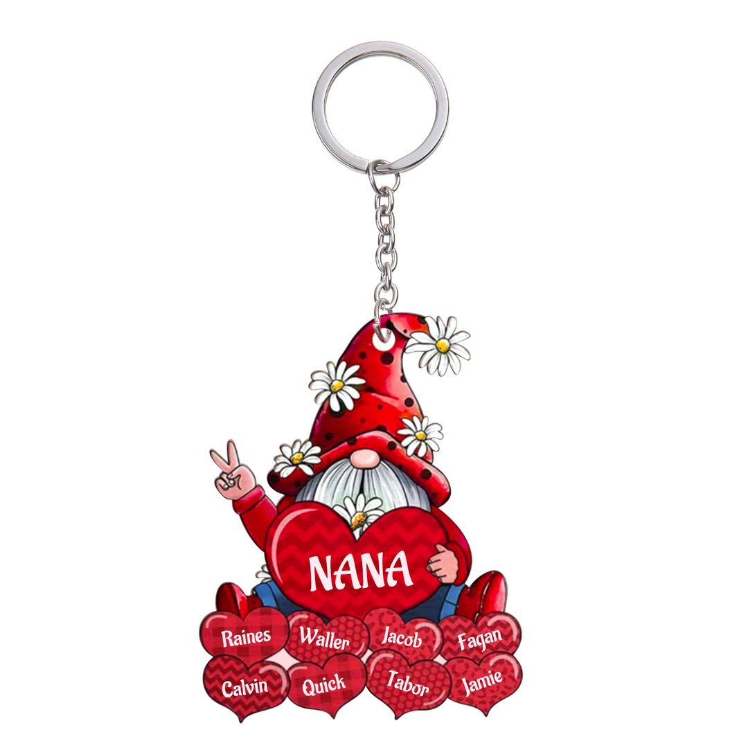 Christmas Gift Cartoon Personalized Family Names Keychain-Engravingift