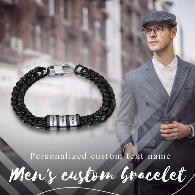 Christmas Gift Personalized Cuban Chain Bracelet Custom Diamond Beads