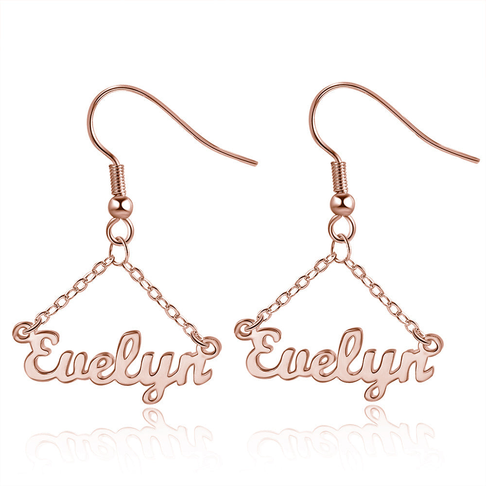 Mother's Day Gift Personalized Name Earrings Custom Drop Earrings for Women-Engravingift