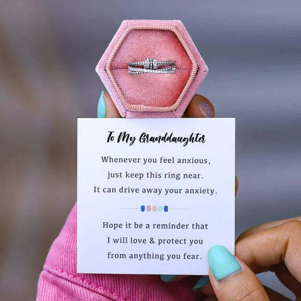 Mother's Day Gift To My Granddaughter Spinning Bead Fidget Ring-Engravingift