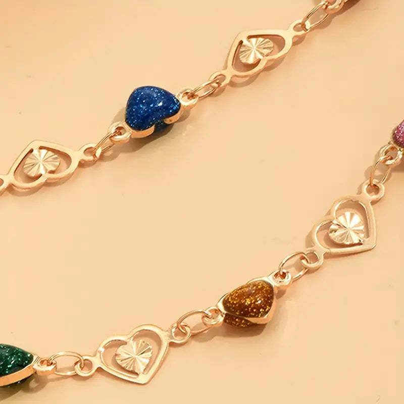Mother's Day Gift Ladies Love Heart Chain Anklet Vintage Style Ankle Bracelet For Women & Girls-Engravingift