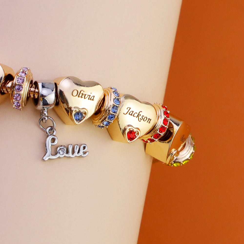 Christmas Gift Forever In A Mother's Heart Personalized Birthstone Bracelet